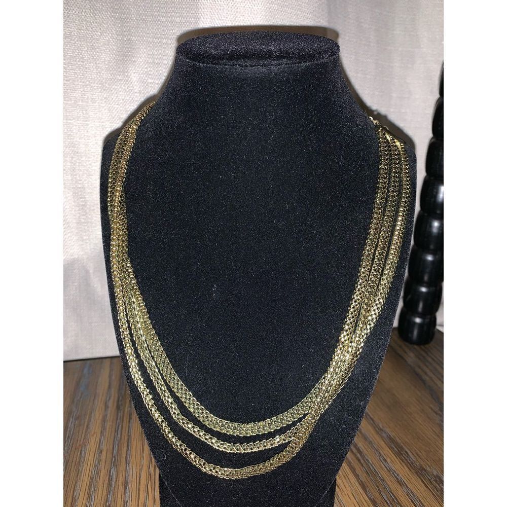 Vintage Gold Tone Snake Chain Necklace 18”
